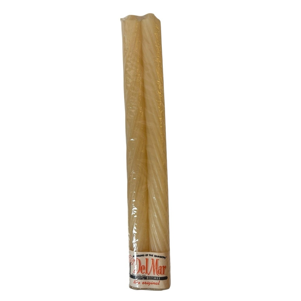 Del Mar 100% Beeswax Taper/Dinner Candles, The Original 2 Pack